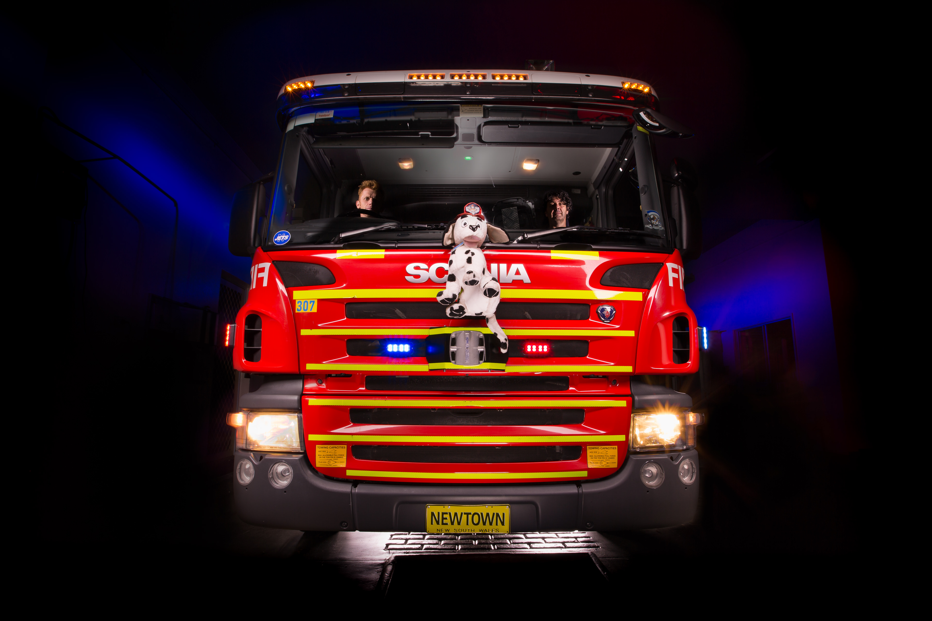 Automotive photography of Newtown Firetruck Front
