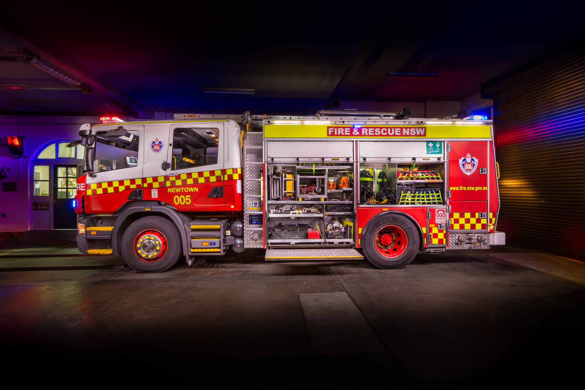 Automotive photography of Newtown Fire Station Fire Engine