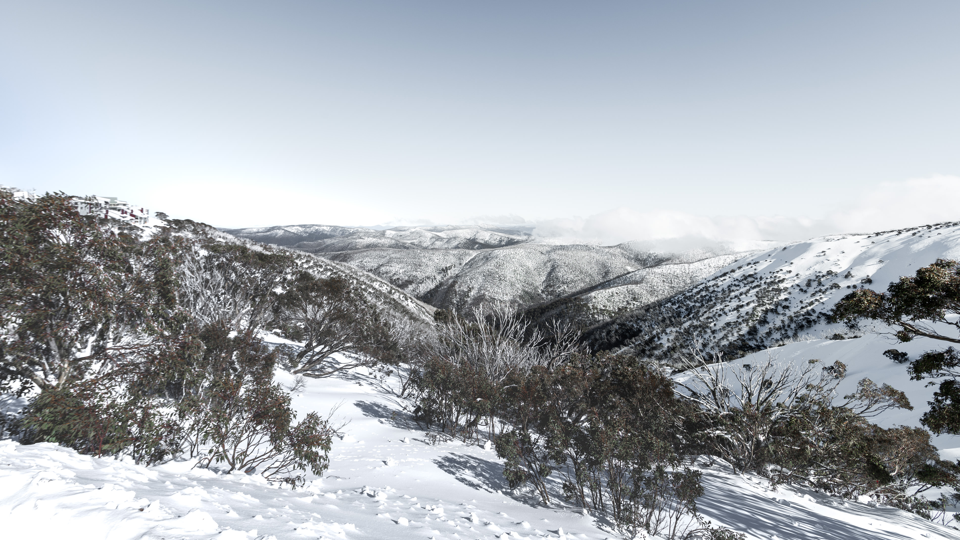 Travel photography of Mt Hotham's Snowy Peaks