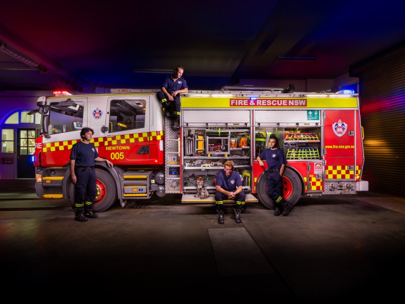 Automotive photography of Newtown Firetruck and Platoon